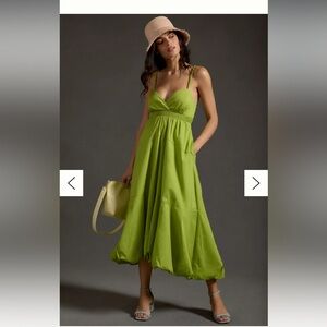 Anthropologie V-Neck Tiered Bubble-Hem Dress